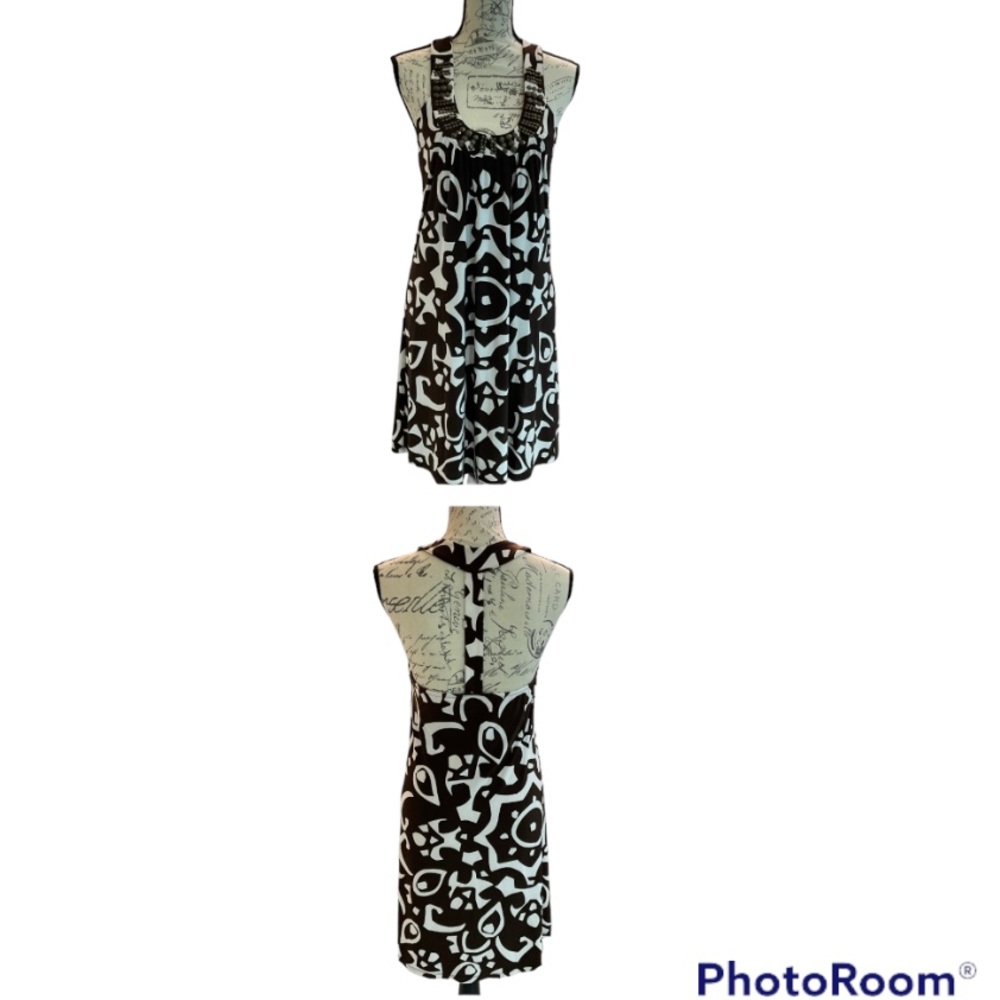 INC Brown & white T-back tank dress with studs NEW WITH TAGS size MEDIUM